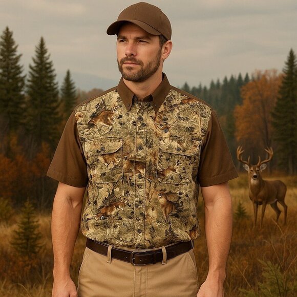 RedHead Men Shirt Size M Hunting Embroidery Outdoor Western Y2K Camo Button Down - Picture 3 of 13